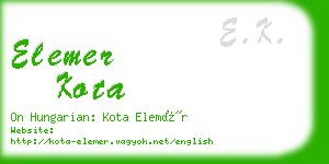 elemer kota business card